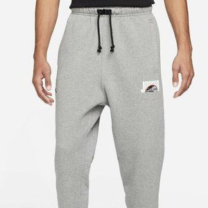 Men's Nike Air Jordan Sport DNA Fleece Jogger Pants Gray DC9635-091 Size Large